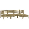 Canapé de jardin 3 places avec repose-pieds bois pin imprégné 