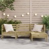 Canapé de jardin 3 places avec repose-pieds bois pin imprégné 
