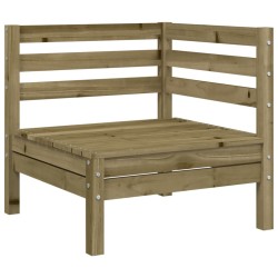 Canapé de jardin 3 places avec repose-pieds bois pin imprégné 