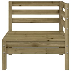 Canapé de jardin 3 places avec repose-pieds bois pin imprégné 