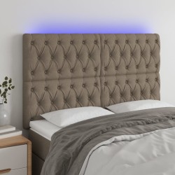 Tête de lit à LED Taupe 160x7x118/128 cm Tissu 