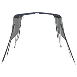 Toit bimini à 3 arceaux parois en maille 183x(137-152)x137 cm 