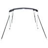 Toit bimini à 3 arceaux parois en maille 183x(137-152)x137 cm 