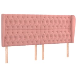 Tête de lit avec oreilles Rose 183x23x118/128 cm Velours 
