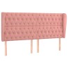 Tête de lit avec oreilles Rose 183x23x118/128 cm Velours 