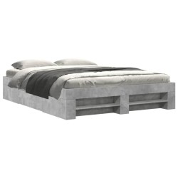 Cadre de lit sans matelas gris béton 150x200 cm bois ingénierie 