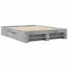 Cadre de lit sans matelas gris béton 150x200 cm bois ingénierie 
