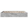 Cadre de lit sans matelas gris béton 150x200 cm bois ingénierie 