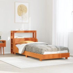 Cadre de lit sans matelas cire marron 75x190 cm bois pin massif 
