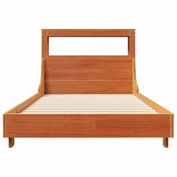 Cadre de lit sans matelas cire marron 75x190 cm bois pin massif 