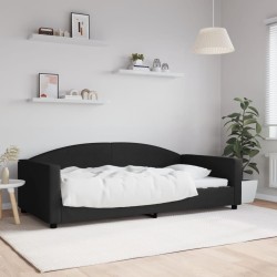 Lit de repos sans matelas noir 100x200 cm tissu 