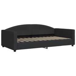 Lit de repos sans matelas noir 100x200 cm tissu 