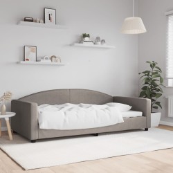 Lit de repos taupe 100x200 cm tissu 