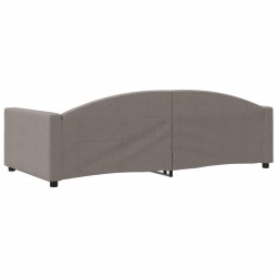 Lit de repos taupe 100x200 cm tissu 
