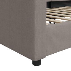 Lit de repos taupe 100x200 cm tissu 
