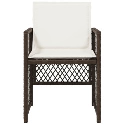 Chaises de jardin avec coussins lot de 4 marron résine tressée 