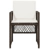 Chaises de jardin avec coussins lot de 4 marron résine tressée 
