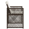 Chaises de jardin avec coussins lot de 4 marron résine tressée 