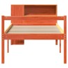 Lit bibliothèque sans matelas cire marron 75x190 cm bois massif 