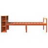 Lit bibliothèque sans matelas cire marron 75x190 cm bois massif 
