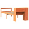 Lit bibliothèque sans matelas cire marron 75x190 cm bois massif 