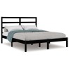 Cadre de lit sans matelas noir 150x200 cm bois massif 