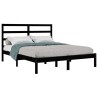 Cadre de lit sans matelas noir 150x200 cm bois massif 