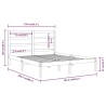 Cadre de lit sans matelas noir 150x200 cm bois massif 