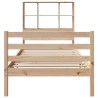 Lit bibliothèque sans matelas 90x190 cm bois de pin massif 