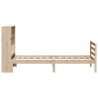 Lit bibliothèque sans matelas 90x190 cm bois de pin massif 