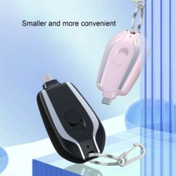 Mini batterie externe avec porte-clés, grande capacité 1500mAh, charge