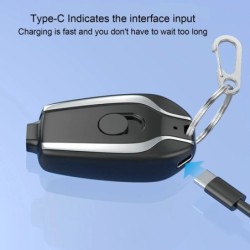 Mini batterie externe avec porte-clés, grande capacité 1500mAh, charge
