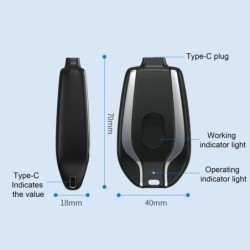 Mini batterie externe avec porte-clés, grande capacité 1500mAh, charge