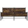 Cadre de lit en métal sans matelas chêne fumé 200x200 cm 
