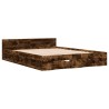 Cadre de lit avec tiroirs sans matelas chêne fumé 140x190 cm 