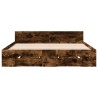 Cadre de lit avec tiroirs sans matelas chêne fumé 140x190 cm 