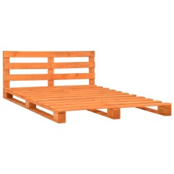 Cadre de lit de palette Marron Bois de pin massif 120x200 cm 