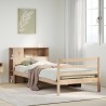 Lit bibliothèque sans matelas 75x190 cm bois de pin massif 