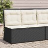 Banc inclinable de jardin avec coussins noir résine tressée 