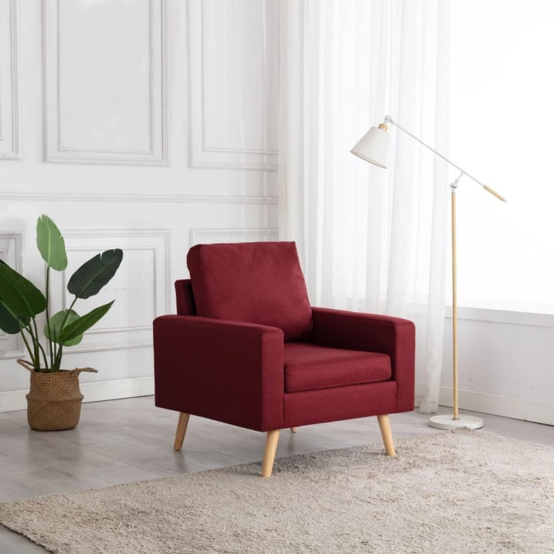Fauteuil Rouge bordeaux Tissu Fauteuil Rouge bordeaux Tissu