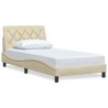 Cadre de lit sans matelas crème 100x200 cm tissu 