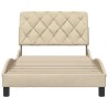 Cadre de lit sans matelas crème 100x200 cm tissu 