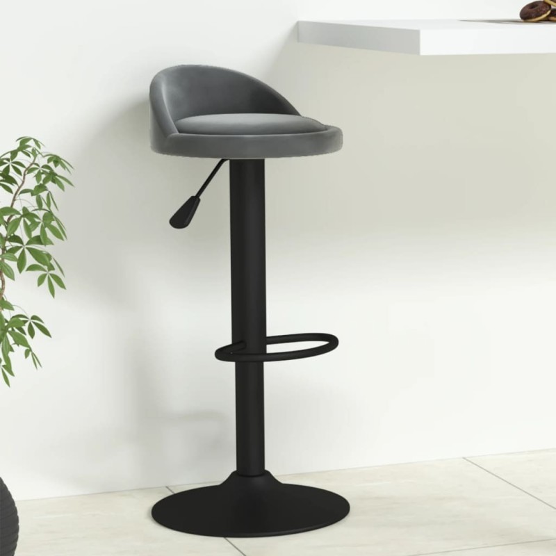 Tabouret de bar Gris foncé Velours Tabouret de bar Gris foncé Velours