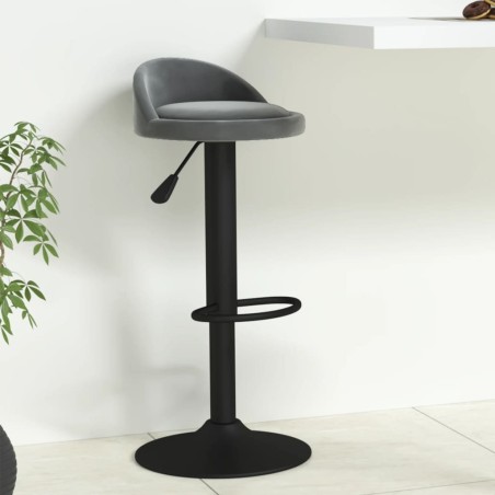 Tabouret de bar Gris foncé Velours 