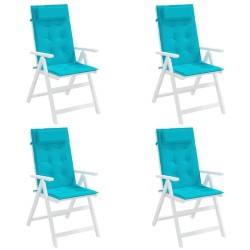 Coussins de chaise à dossier haut lot de 4 turquoise 