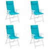 Coussins de chaise à dossier haut lot de 4 turquoise 