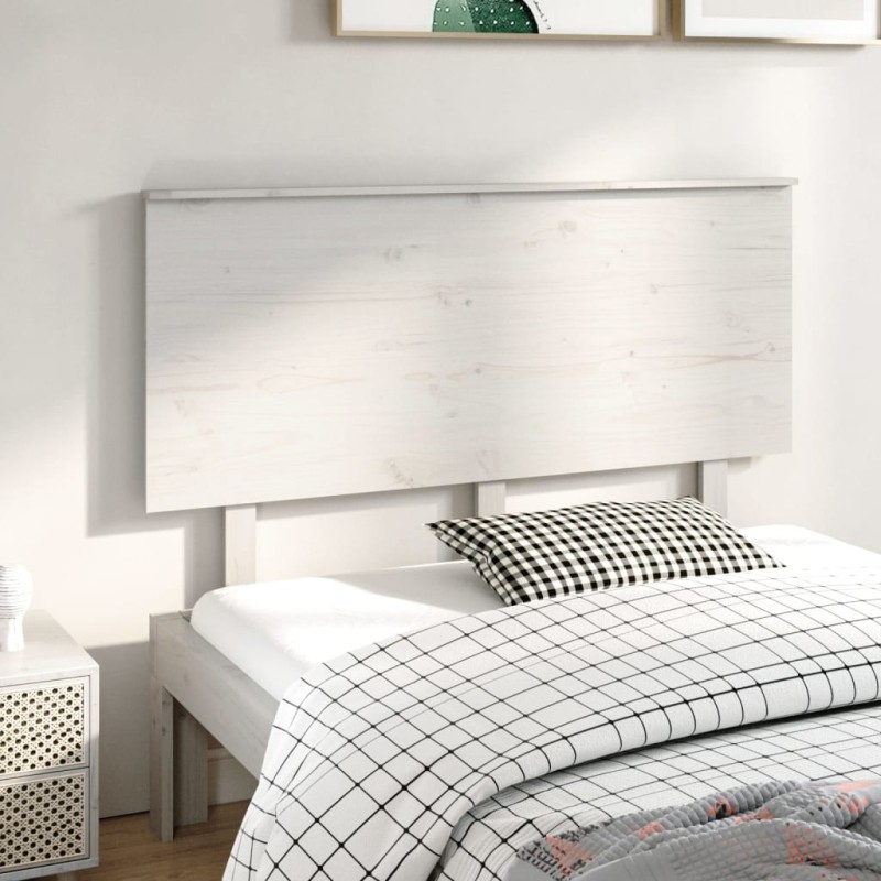 Tête de lit Blanc 139x6x82,5 cm Bois massif de pin Tête de lit Blanc 139x6x82,5 cm Bois massif de pin