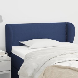 Tête de lit avec oreilles Bleu 103x23x78/88 cm Tissu 