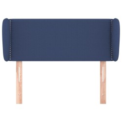 Tête de lit avec oreilles Bleu 103x23x78/88 cm Tissu 