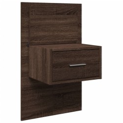 Table de chevet murale avec lumières LED chêne marron 